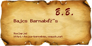Bajcs Barnabás névjegykártya